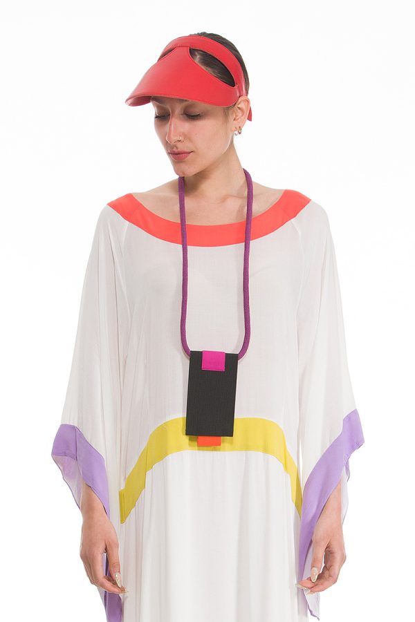 Visor hat lia red leather