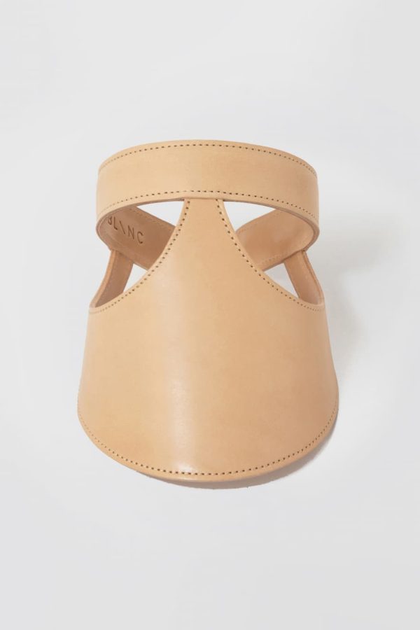 Blanc Lia Visor Beige Leather Hat