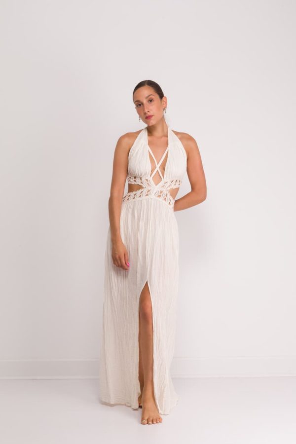 D'Artemide Phryne Crochet Dress Off White