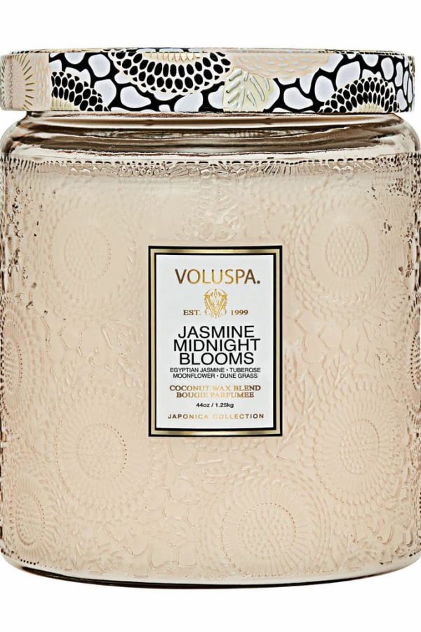 Voluspa Jasmine Midnight Blooms Luxe Jar Candle