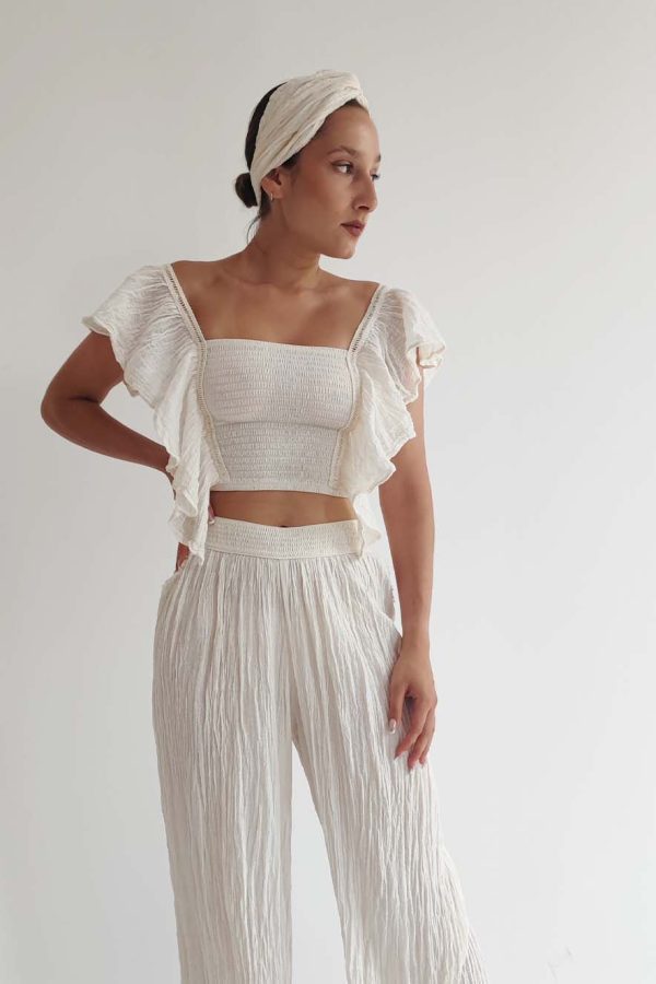 D' Artemide Nerita Crop Top Off White
