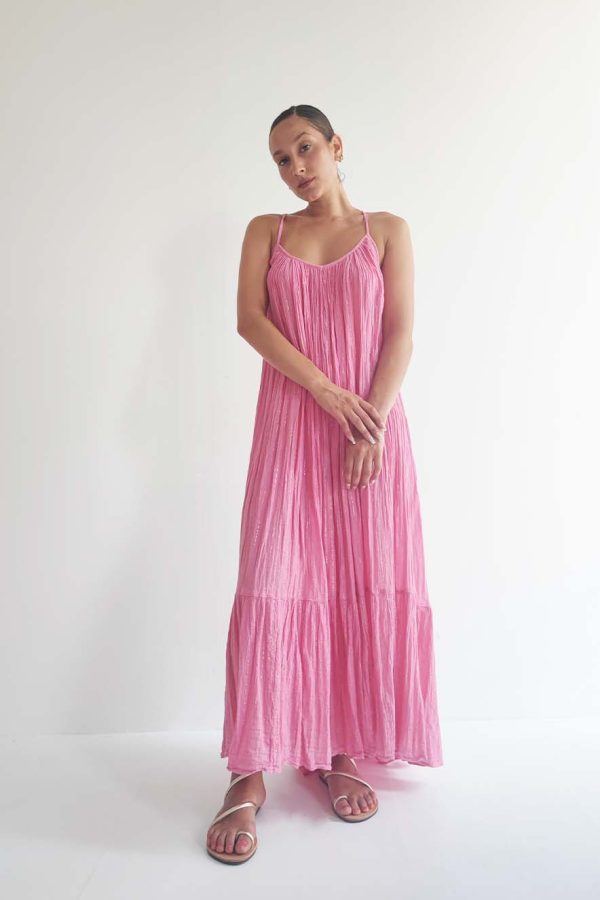 D'Artemide Callisto Maxi Lurex Dress Pink