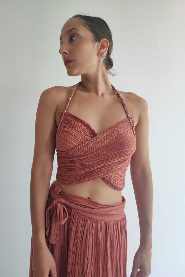 D'Artemide Penelope Wrap Top Terracotta