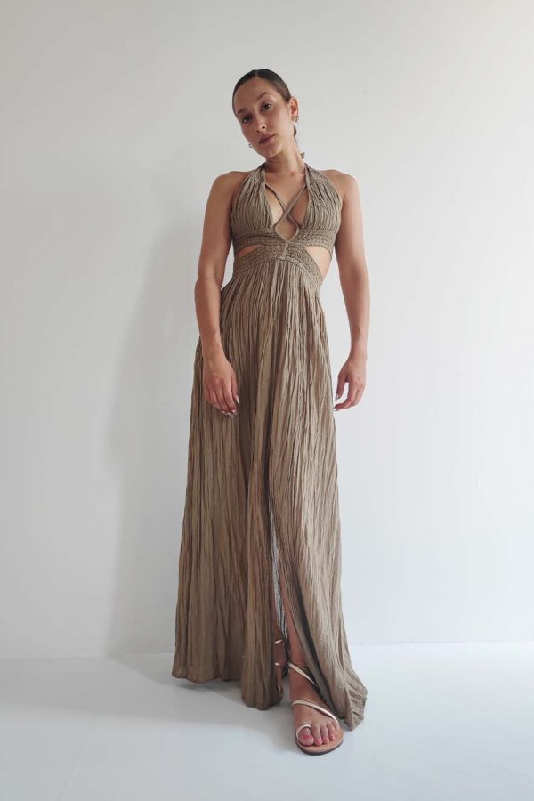 D'Artemide Phryne Crochet Dress Mocha