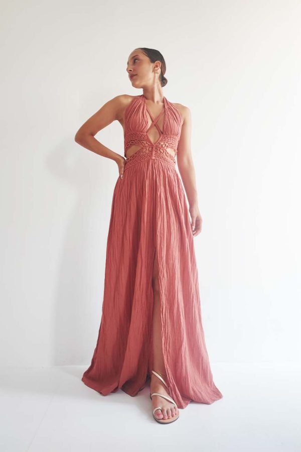 D'Artemide Phryne Crochet Dress Terracotta