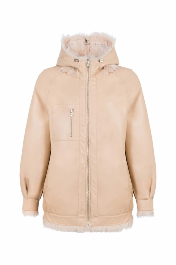 Reversible Bomber Jacket in Beige