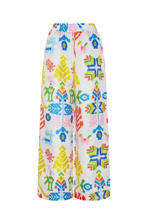 RIANNA + NINA Kilimi Pants Melina Silk Platia White