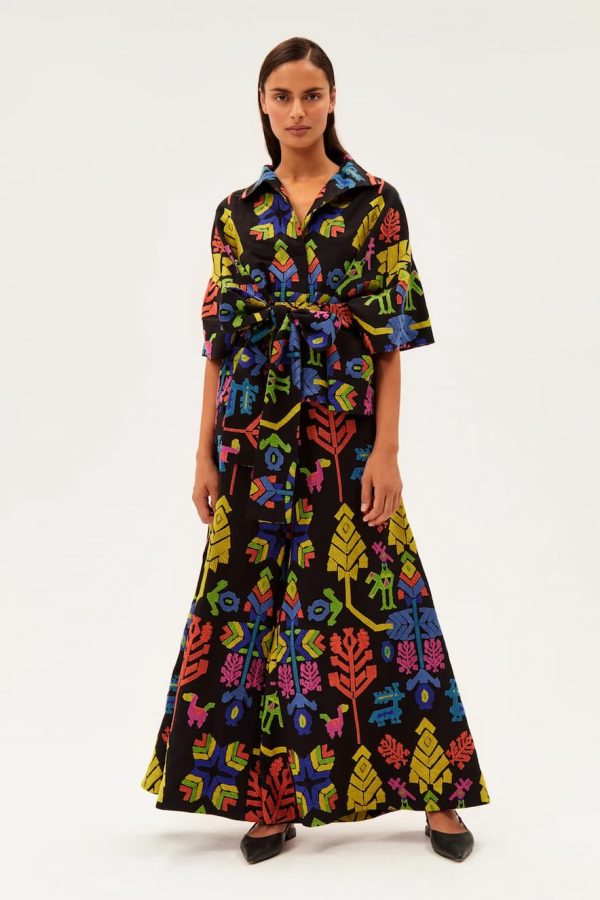 RIANNA + NINA Kilimi Embroidered Blouse Claudia Platia Black