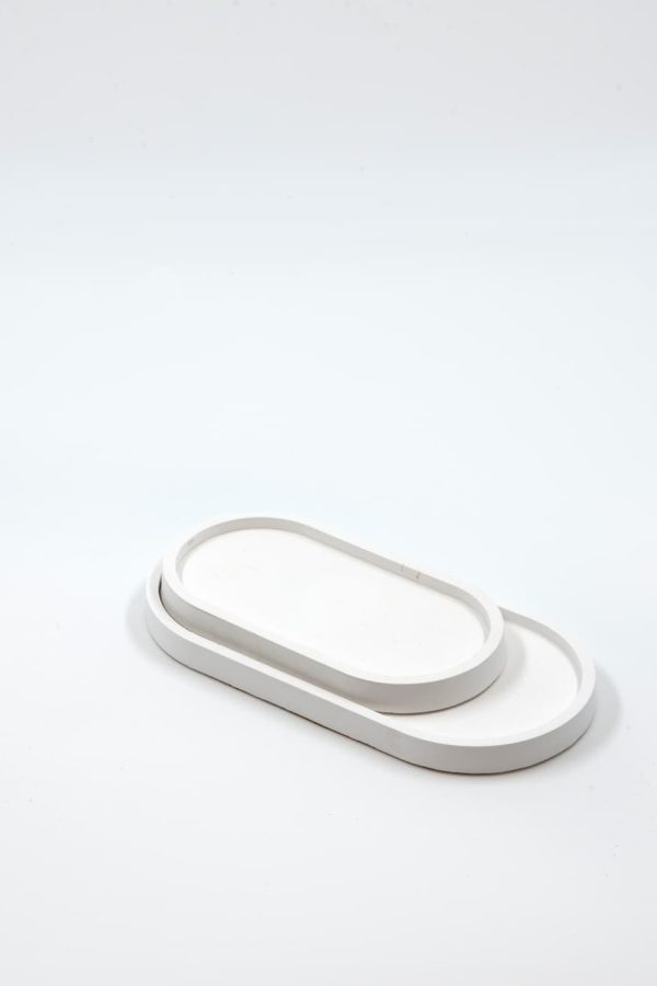 Bes Deco Oval Tray Big White
