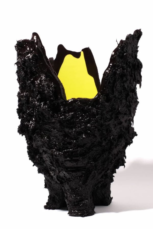 Corsi Lava Vase Matt Aubergine And Matt Fluo Yellow