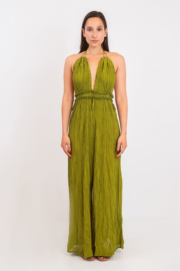 D'Artemide Long Dress Calypso Avocado