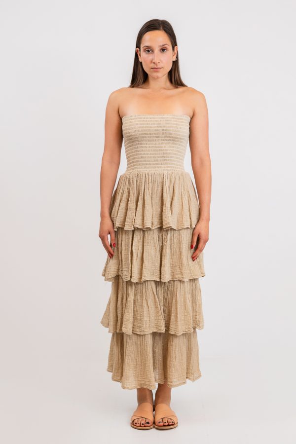 D'Artemide Maxi Dress Medusa Sand