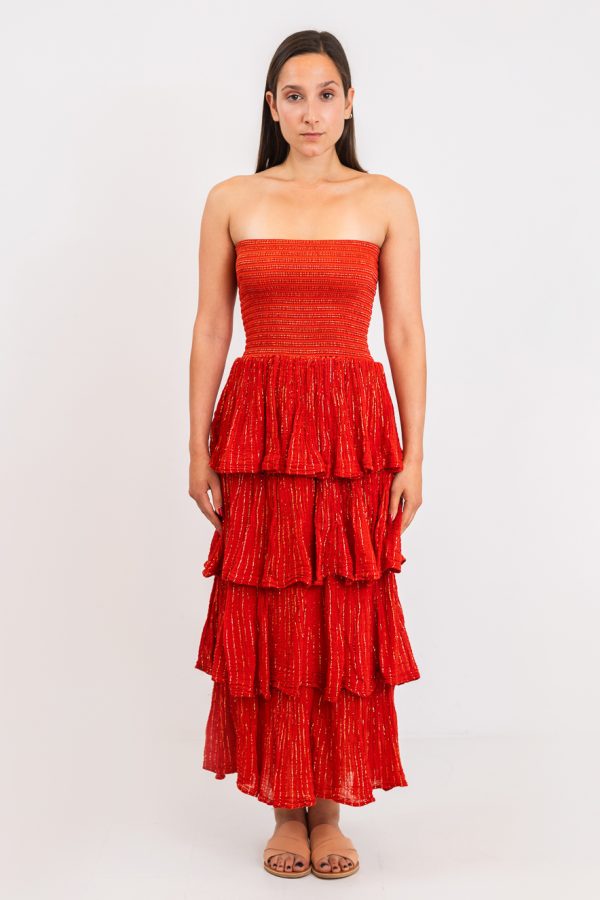 D'Artemide Maxi Dress Medusa Papaya