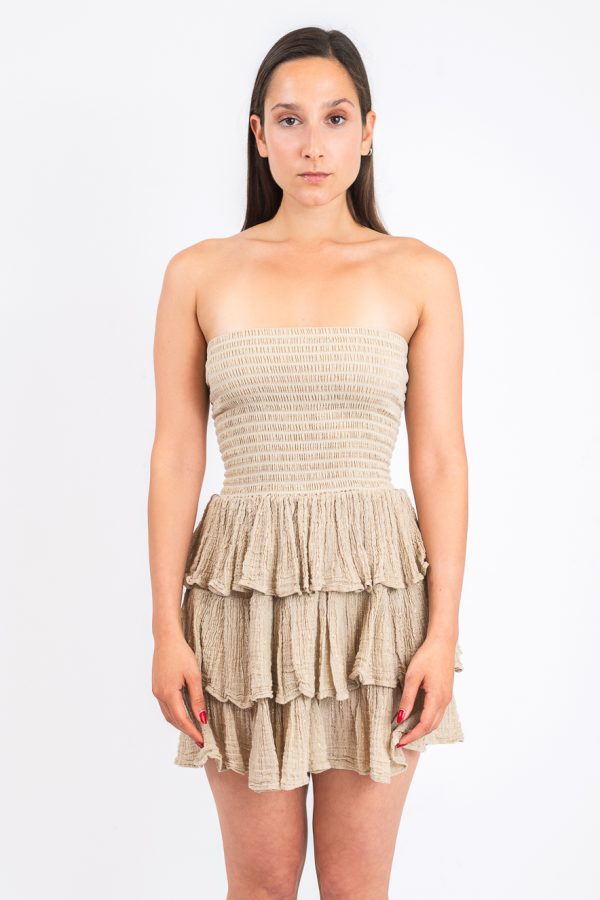 D'Artemide Mini Dress Medusa Sand