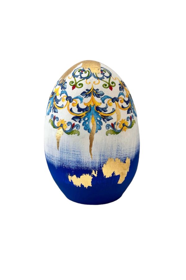 Iconick Easter Egg  Blue Gold Large