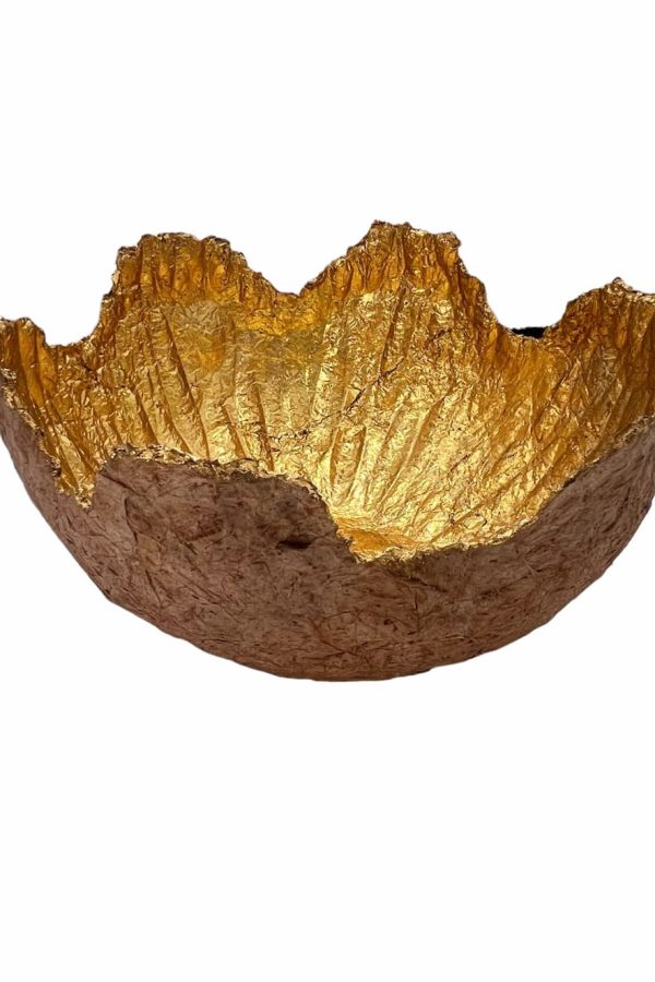 Benu Wavy Paper Pulp Bowl Gold