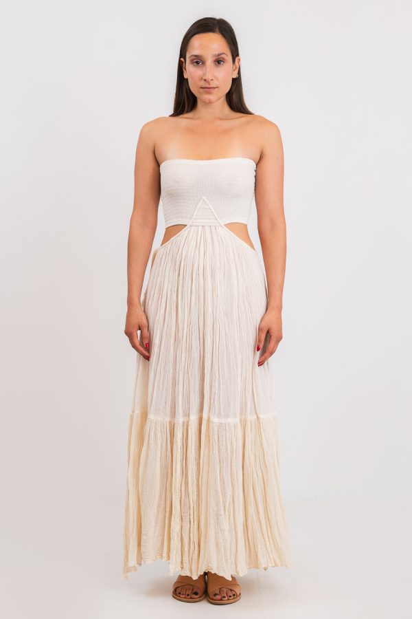 D' Artemide Ava Strapless Dress Off White