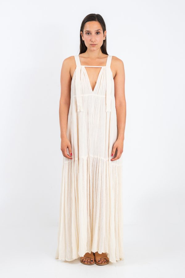D'Artemide Maxi Dress Andromeda With Straps Off White