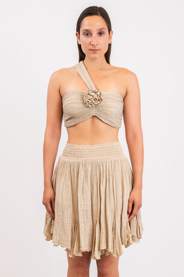 D'Artemide Rosa Top Lurex Mocha