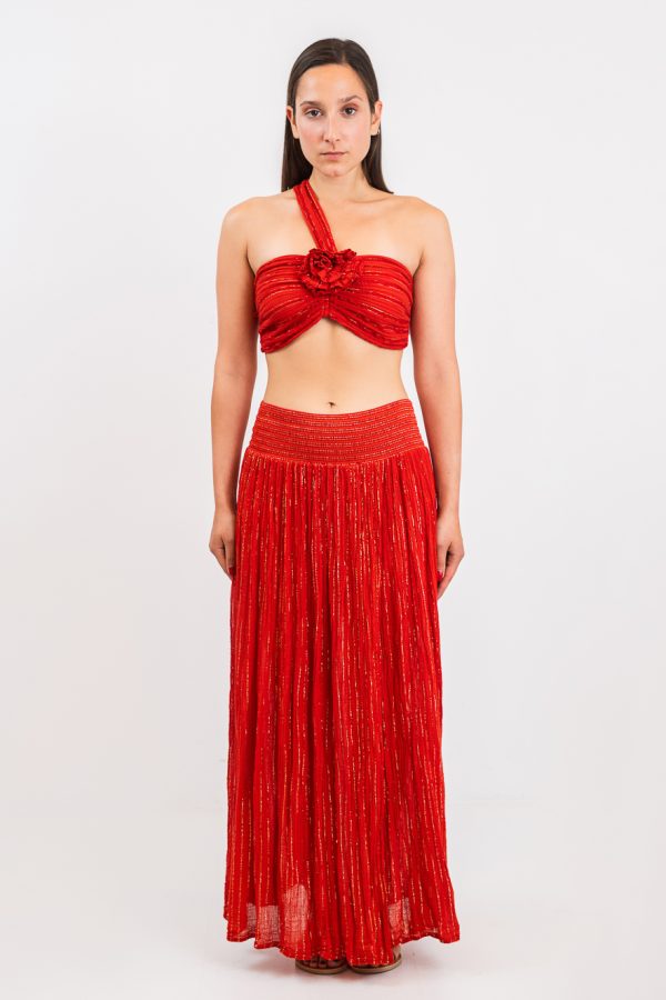 D'Artemide Rosa Top Lurex Papaya