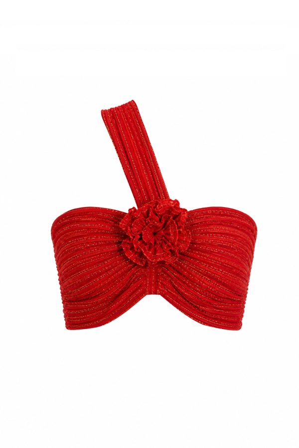 D'Artemide Rosa Top Lurex Papaya