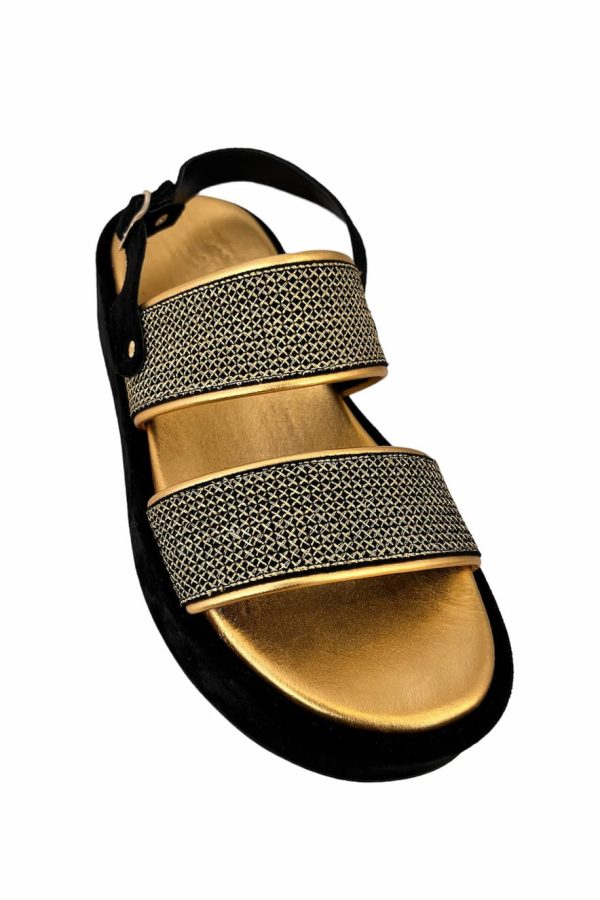 Hebe Athens Elle Embroidery Flatform Black