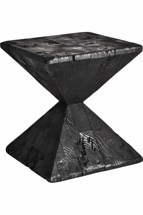 Studio Obscoura Black Stool Recycled Pine Wood