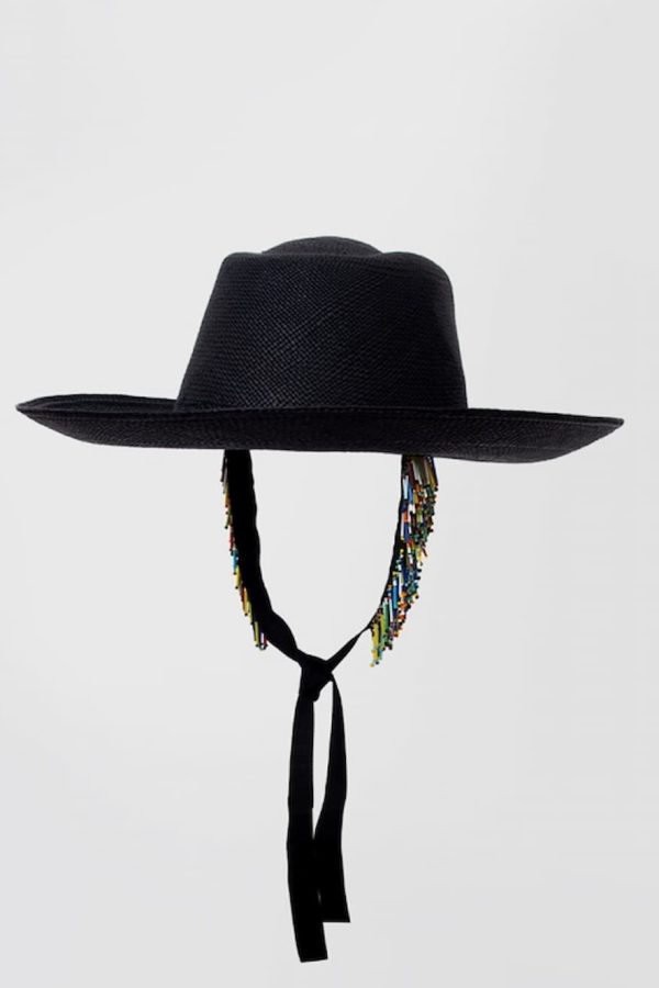 Blanc Keros Black Raffia Hat
