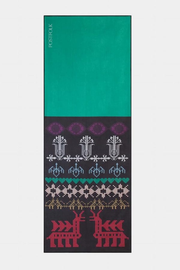 Postfolk Roots Yoga Rug Green