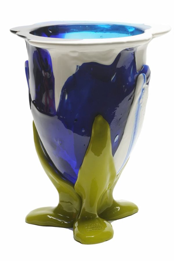 Corsi Vase Blue, White, Light Blue, Dust Green