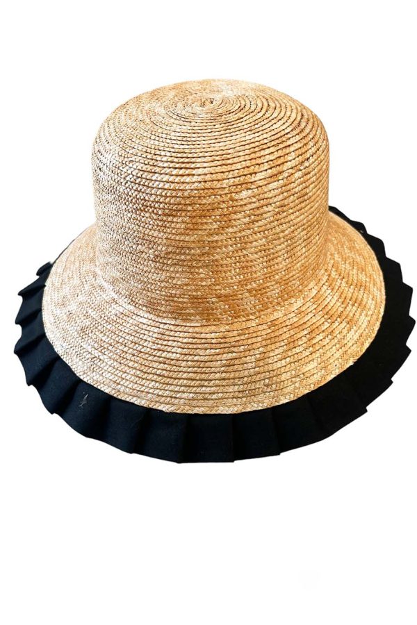 Savapile Straw Hat Plisse