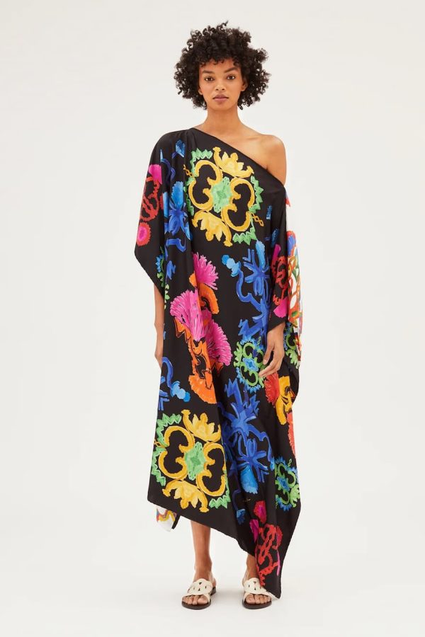 RIANNA + NINA Mesogios Kaftan Manitari Black Crystallo