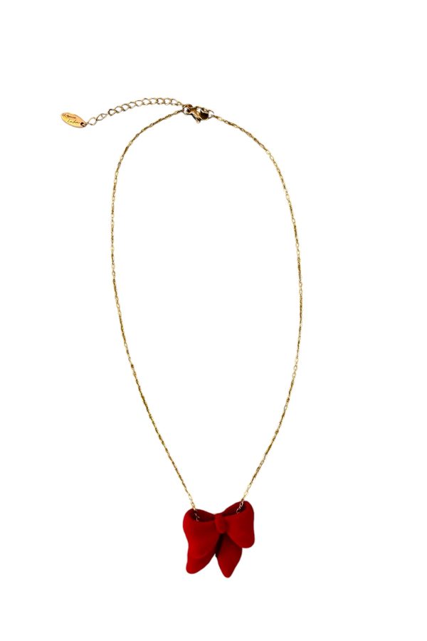 Ifigenia Loukou Necklace with Velvet Red Bow