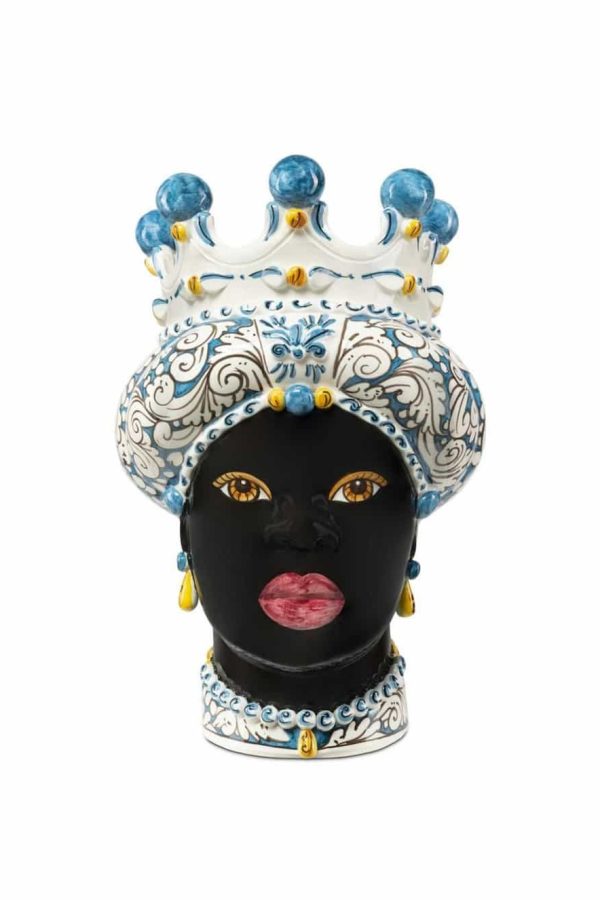 Abhika Vase Moro Lady Ornate Blue