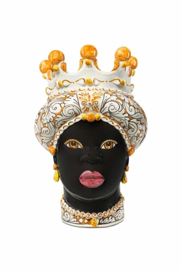 Abhika Vase Moro Lady Ornate Orange