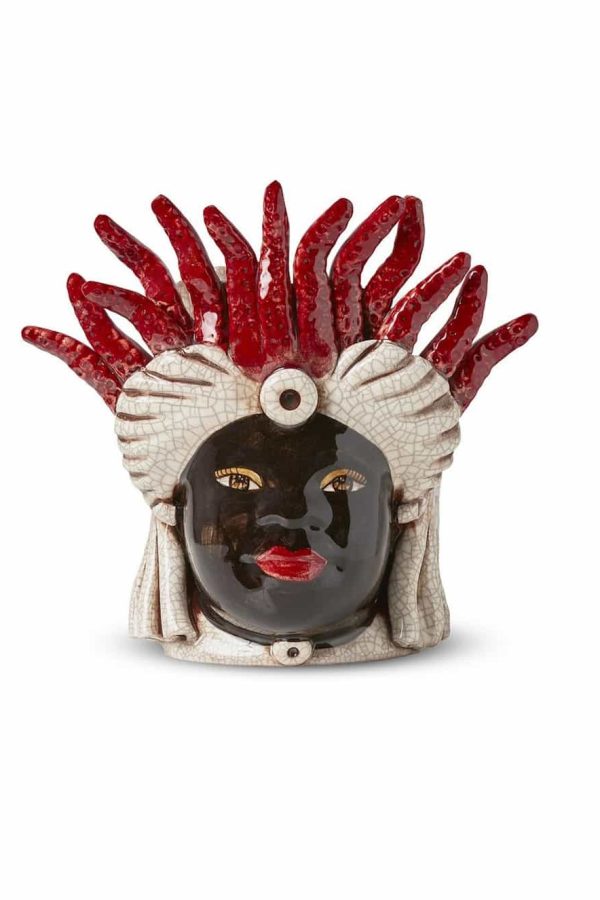 Abhika Vase Moro Lady Small Tentacles H22 Red