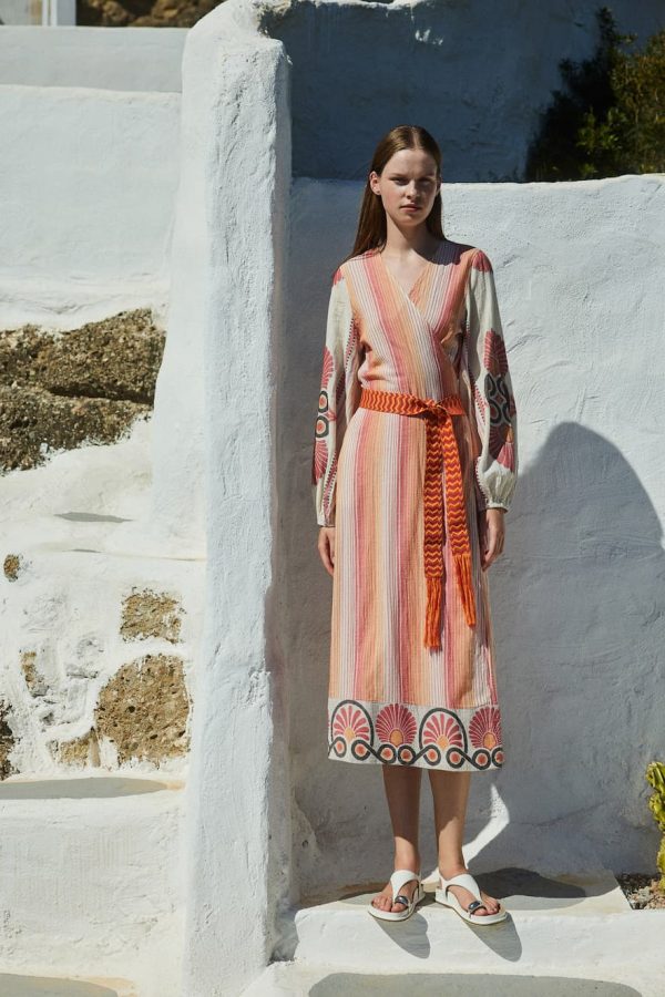 Devotion Jacquard Croisette Dress with Belt ZHN