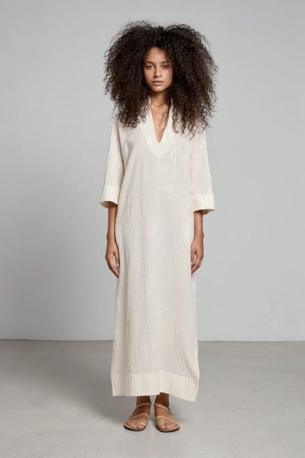 Christian Zen Bianca Maxi Caftan Off White
