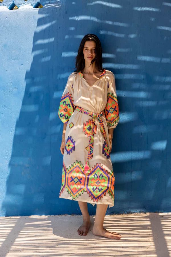 Nema Dress with Lond Sleeve Beige