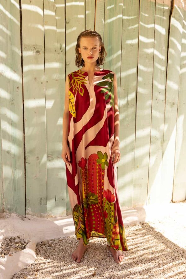 Nema Maxi Dress Sleevless burgundy