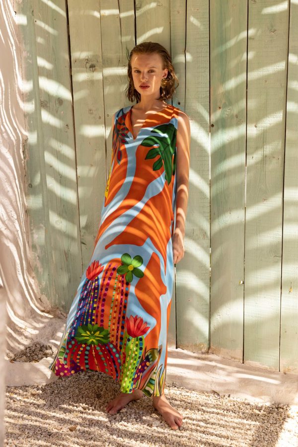 Nema Maxi Dress Sleevless Orange