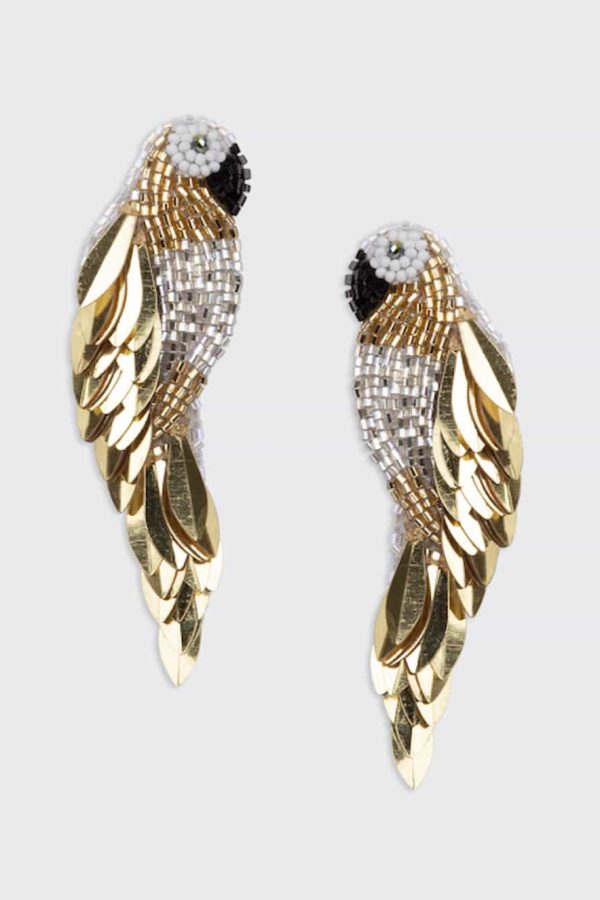 Olivia Dar Ara Parrot Earrings Gold