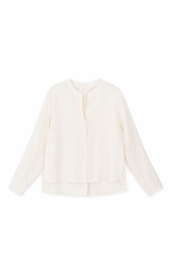 Philosophy Linen Cropped Shirt Cream