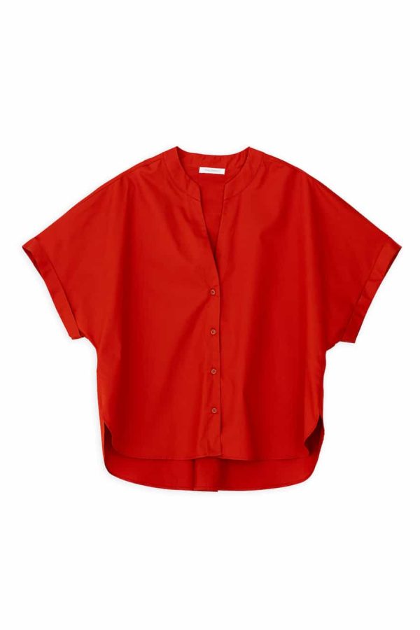 Philosophy Poplin Oversized Shirt Dark Orange