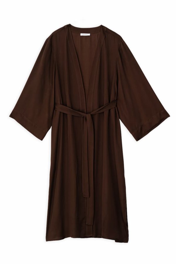 Philosophy Satin Kimono Dark Brown