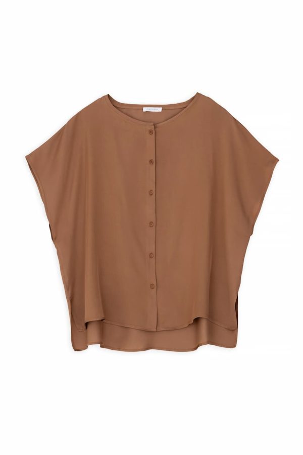 Philosophy Satin Oversized Shirt Bronze