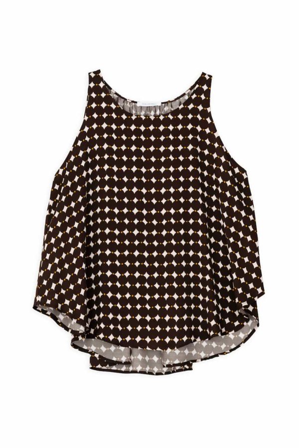 Philosophy Satin Printed Halter Neck Top Brown