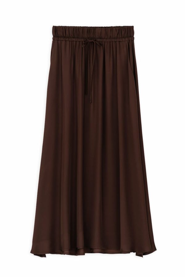 Philosophy Satin Skirt Dark Brown