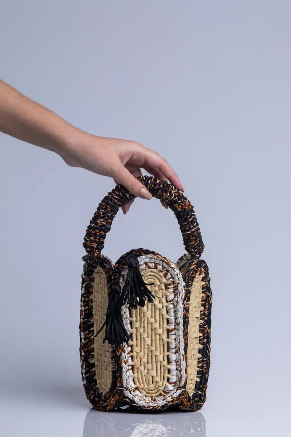 Catarina Mina Lampa Bag Natural Brown White