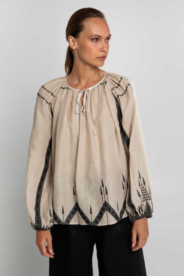 Greek Archaic Kori Blouse Roots Natural/Champagne